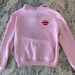 Pink White Fox Hoodie comfort club XXS/ XS sweatshirt